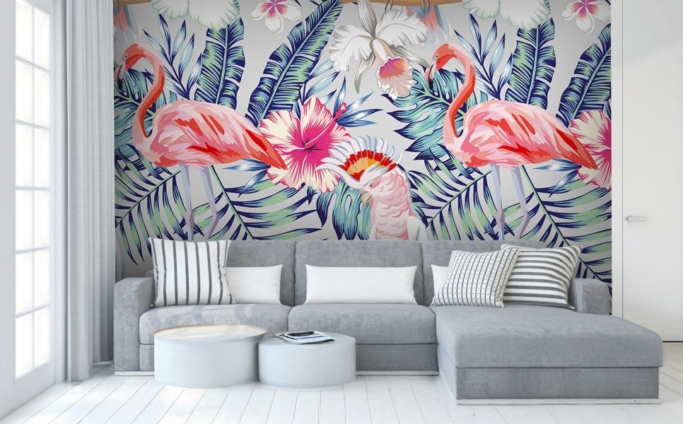 Обои Artmegahome Фламинго и птицы