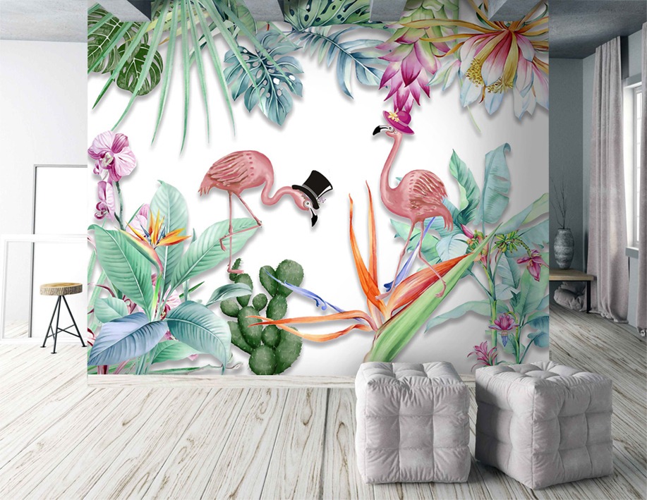 Обои Artmegahome Фламинго и птицы