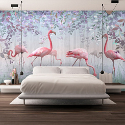 Обои Artmegahome Фламинго и птицы