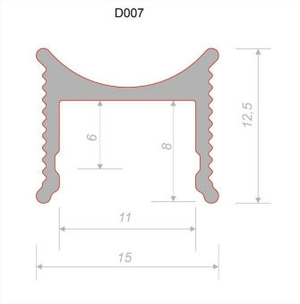 Теневой профиль Engineering Универсальный Анодированный 