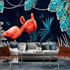 Обои Artmegahome Фламинго и птицы