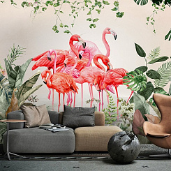 Обои Artmegahome Фламинго и птицы