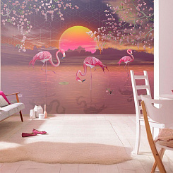 Обои Artmegahome Фламинго и птицы