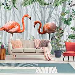 Обои Artmegahome Фламинго и птицы