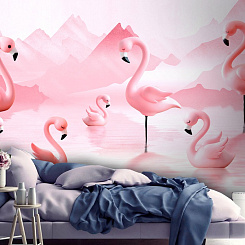 Обои Artmegahome Фламинго и птицы