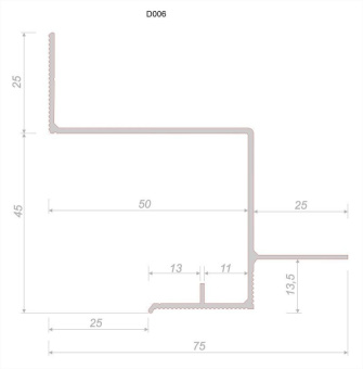 Теневой профиль Engineering Универсальный Под покраску