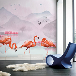 Обои Artmegahome Фламинго и птицы