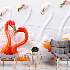 Обои Artmegahome Фламинго и птицы