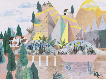 Фотообои Wall Street City Garden