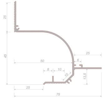 Теневой профиль Engineering Универсальный Анодированный