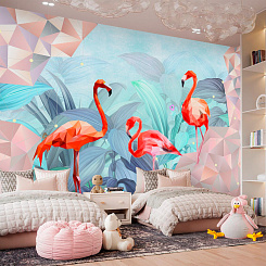 Обои Artmegahome Фламинго и птицы
