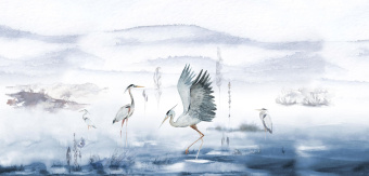 Фотообои Respace Классика Дом цапли